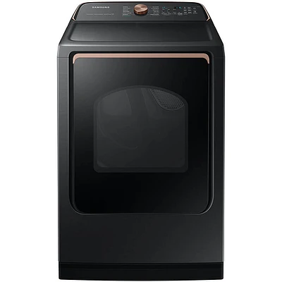 Samsung 7.4 Cu. Ft. Brushed Black Smart HE Top Load Steam Dryer | Electronic Express