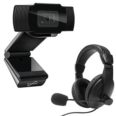 Supersonic Pro HD Video Webcam with Headset- SC942WCH | Electronic Express