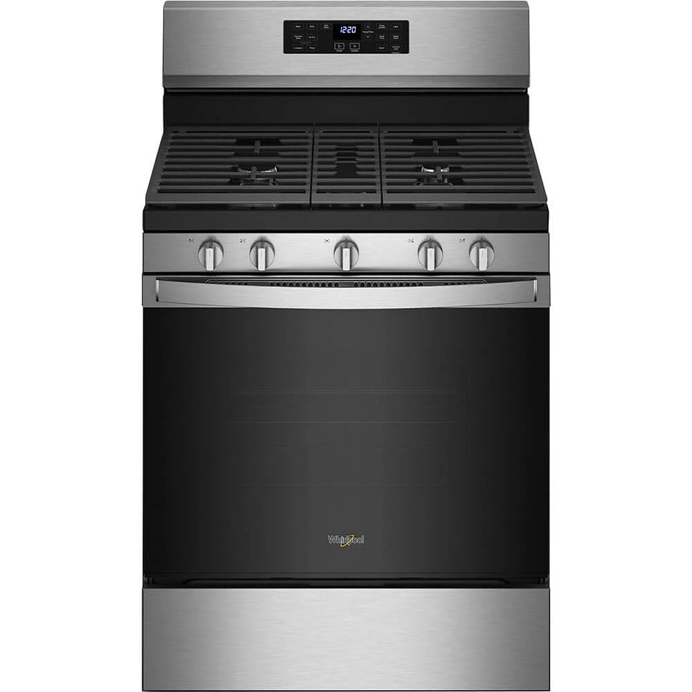 Whirlpool 5.0 Cu. Ft. Stainless Gas 5-in-1 Air Fry Oven | Electronic Express