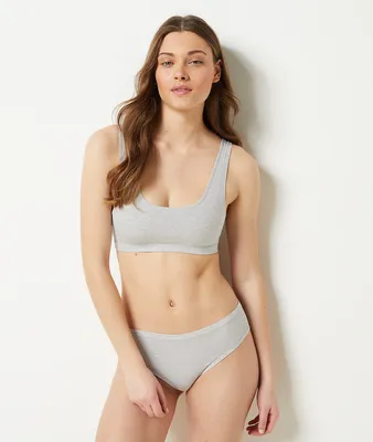 Hipster en coton biologique extensible - Coton 360 - M - Gris Pale - Femme - Etam