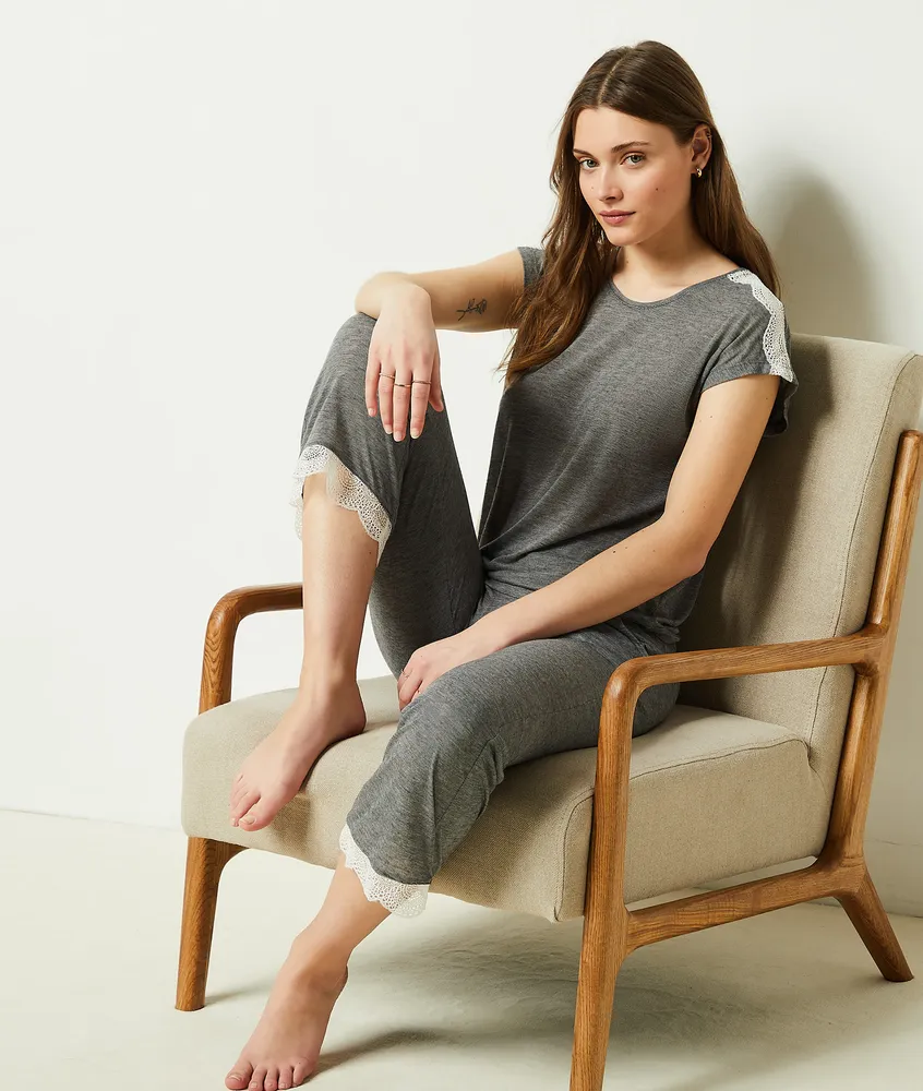 Pantalon de pyjama 7/8 - Warm Day - - Gris - Femme