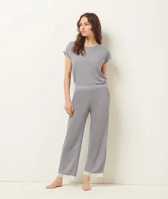 Pantalon de pyjama 7/8 - Warm Day - - Indigo Clair - Femme