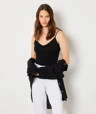 Top à fines bretelles en coton mélangé - Zoa - - Noir - Femme