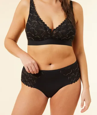 Shorty en dentelle irisé - Tabby - - Noir - Femme