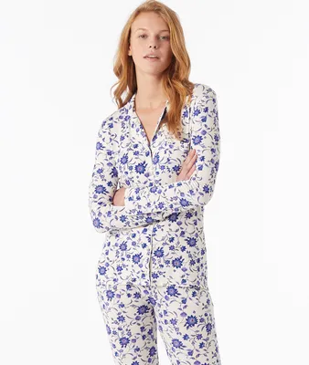 Chemise de pyjama imprimée - Vital - - Ecru - Femme