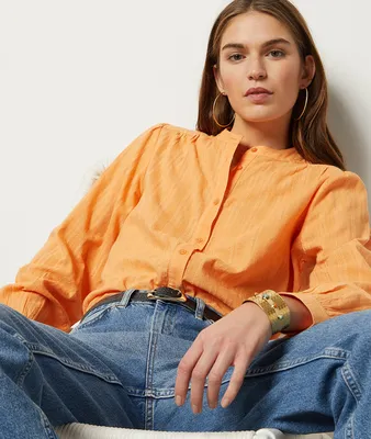 Chemisier 100% coton - Franka - - Corail - Femme