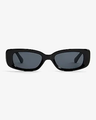 Mini Rectangle Frame Sunglasses Women's Black