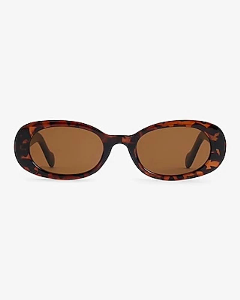 Tortoise Mini Oval Frame Sunglasses