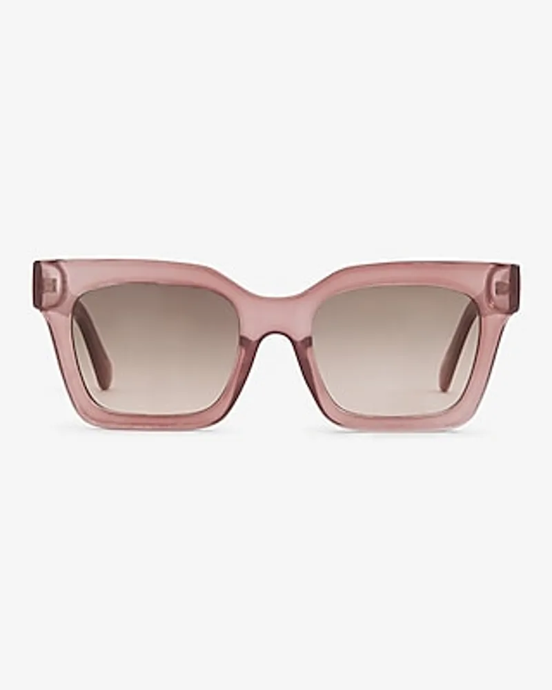 Clear Mauve Square Frame Sunglasses