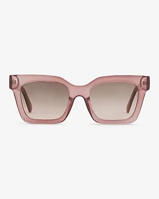 Clear Mauve Square Frame Sunglasses Women's Neutral