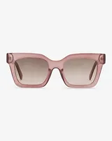 Clear Mauve Square Frame Sunglasses