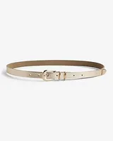 Faux Leather Textured Gold Tipped Buckle Belt Gold Women's L