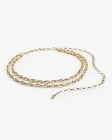 Double Rope Chain Waist Belt Gold Women's S/M