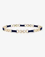 E Monogram Chain Linked Belt Blue Women' /M