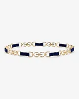 E Monogram Chain Linked Belt Blue Women's XS/S