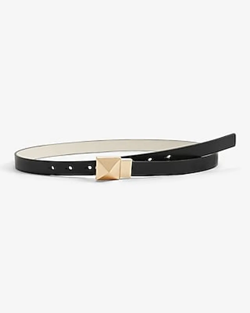 Reversible Stud Buckle Belt Black Women's XL