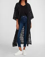 Leopard Jacquard Cover-Up Women's Black