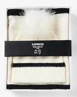 Tipped Pom Beanie & Scarf Set