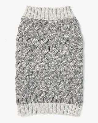 Cable Knit Dog Sweater Gray Women's L