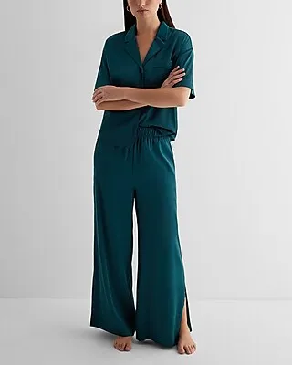 Satin Pajama Set Green Women's XL