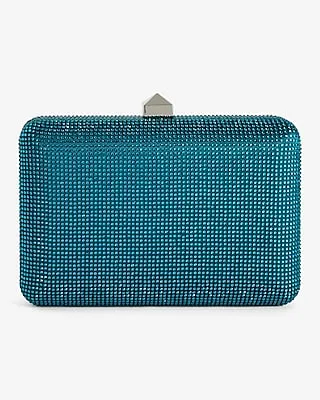 Rhinestone Stud Clasp Clutch Women's Green