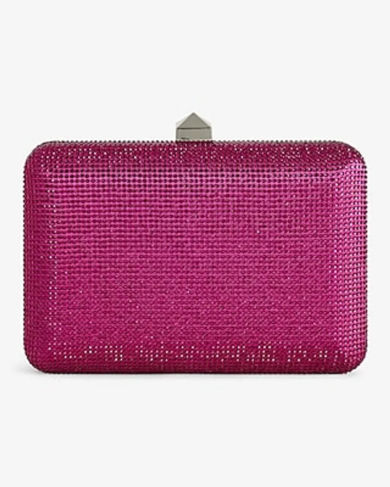 Rhinestone Stud Clasp Clutch Women's Pink