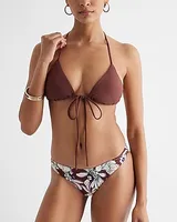 Triangle Body Contour Swim Top Brown Women's XS