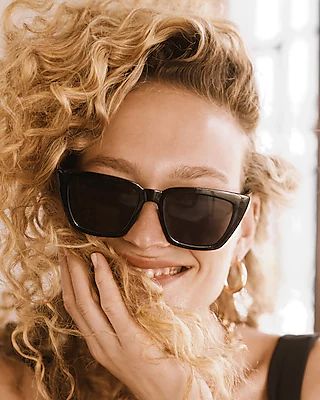 Angular Frame Sunglasses Women's Black