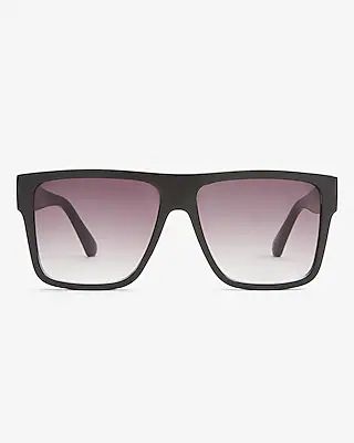 Square Shield Thick Frame Sunglasses Women's Black