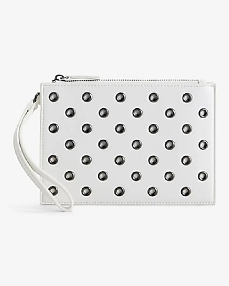 Grommet Embellished Rhinestone Wristlet