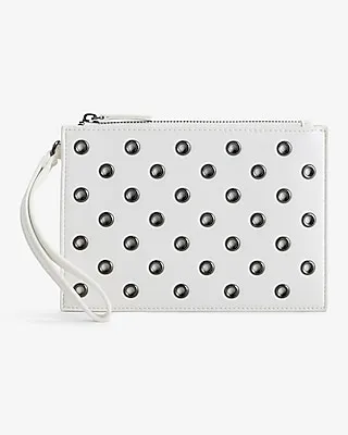 Grommet Embellished Rhinestone Wristlet