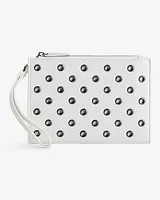 Grommet Embellished Rhinestone Wristlet