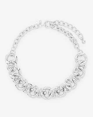 Irregular Link Chain Necklace Women's Silver