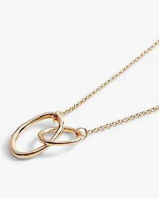 Linked Oval Pendant Necklace Women's Gold