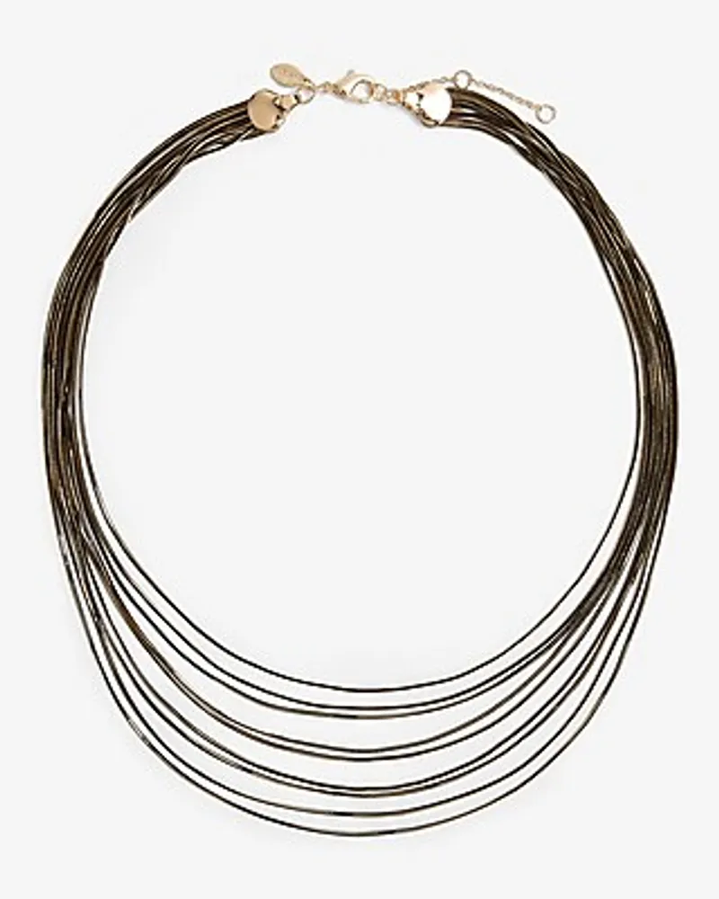 Dainty Multi Layered Chain Necklace Women's Black