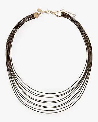 Dainty Multi Layered Chain Necklace Women's Black