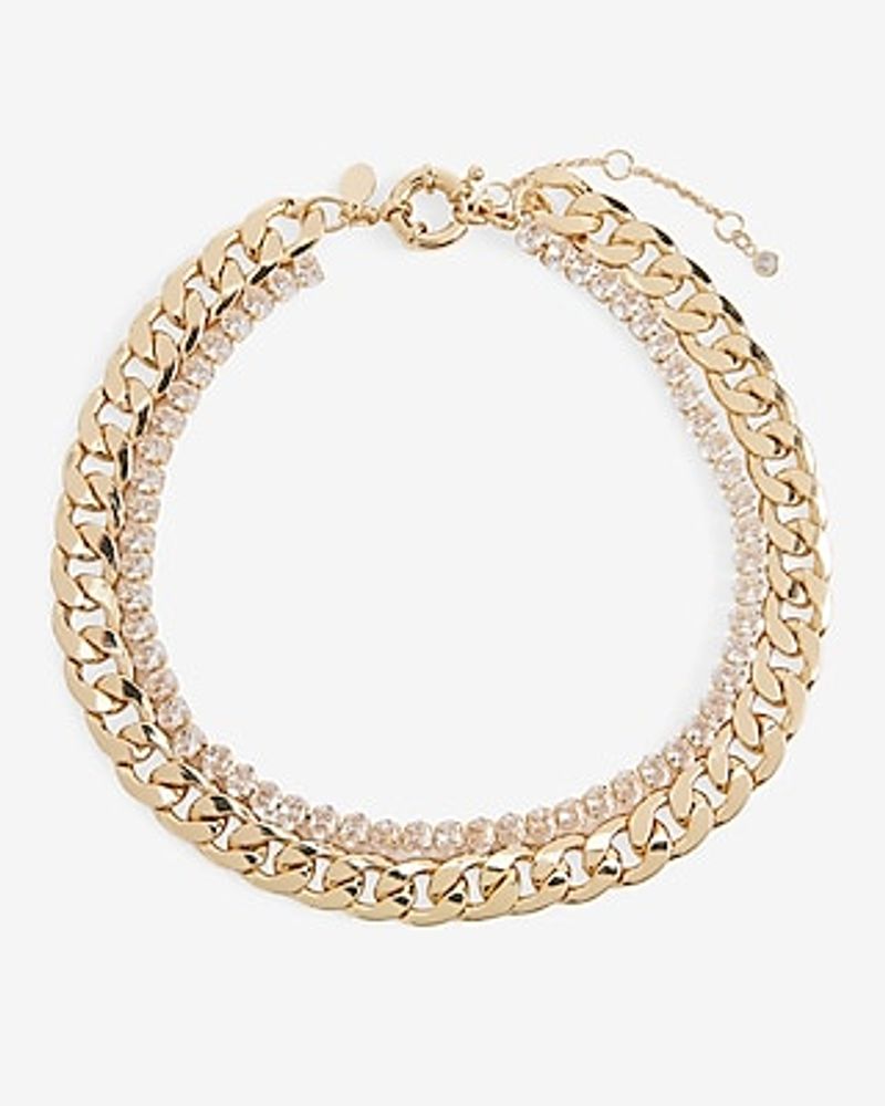 2 Row Diamond Chain Necklace