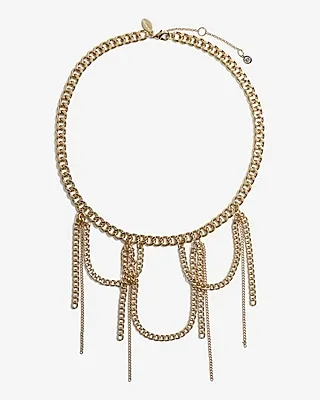 Draped Fringe Chain Necklace