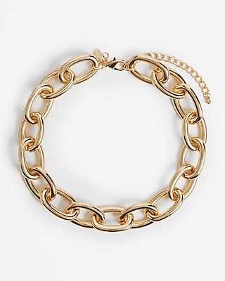Thick Linked Chain Necklace Women's Gold
