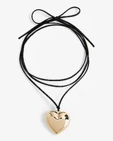 Heart Charm Wrap Choker Necklace Women's Gold