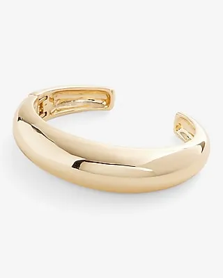 Crescent Tube Cuff Bracelet Women's Gold