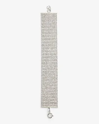 Rhinestone Embellished Cup Chain Bracelet Women's Silver