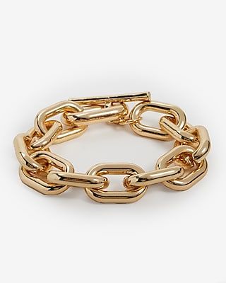 Thick Chain Toggle Bracelet Women's Gold