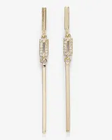 Linked Rhinestone Bar Drop Earrings