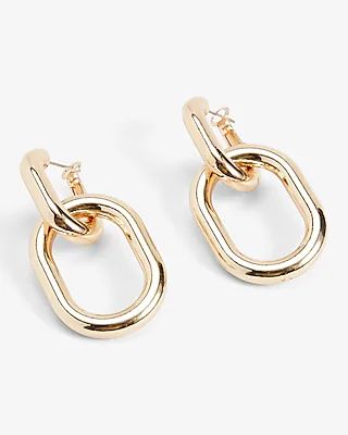Linked Oval Drop Earrings