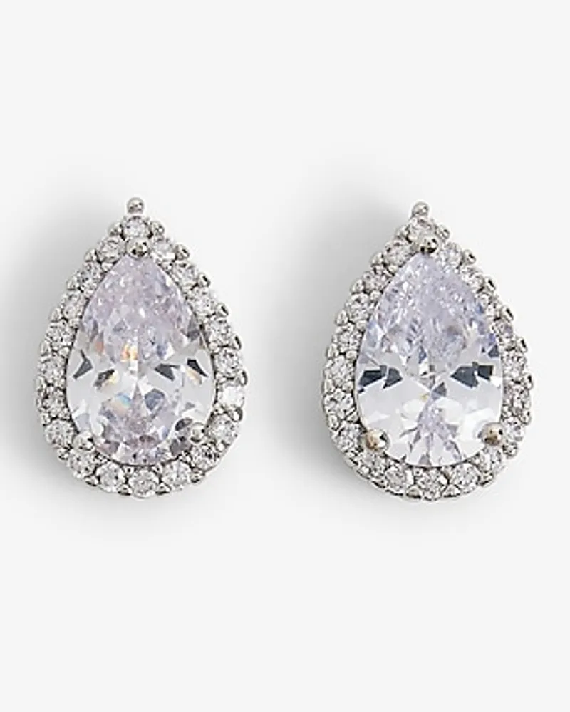 Rhinestone Embellished Teardrop Stud Earrings