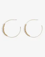 Gold Ball Post Back Hoop Earrings Women's Gold