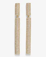 Rhinestone Bar Linear Drop Earrings Women's Gold