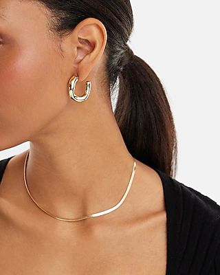 Irregular Hoop Earrings Women's Gold