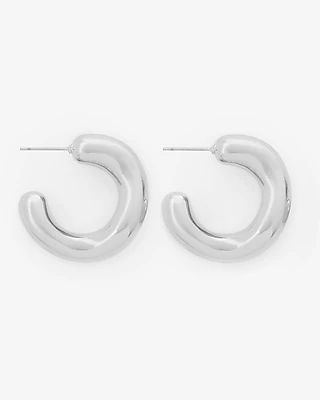 Irregular Hoop Earrings Women's Silver